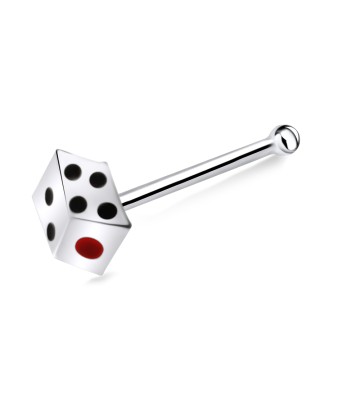 Dice Shaped Silver Nose Stud NSKD-787 